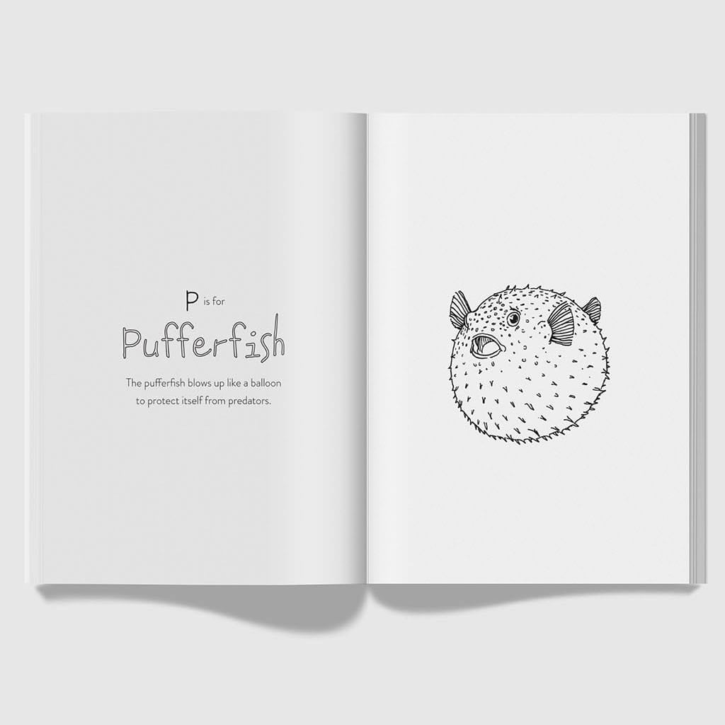 the beach people alphabet colouring book