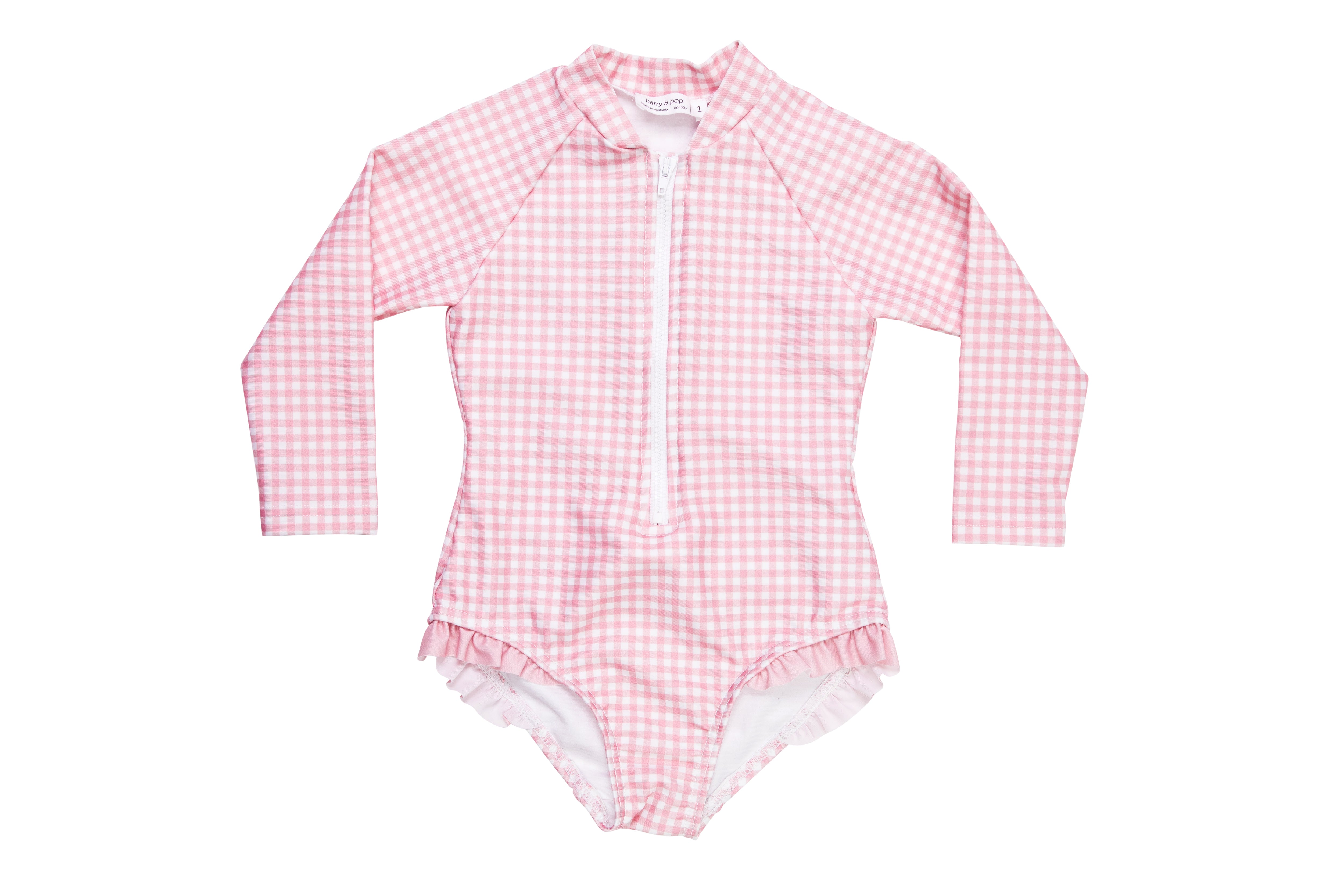 pambula pink gingham surf suit