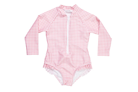 galaru green gingham keyhole one piece