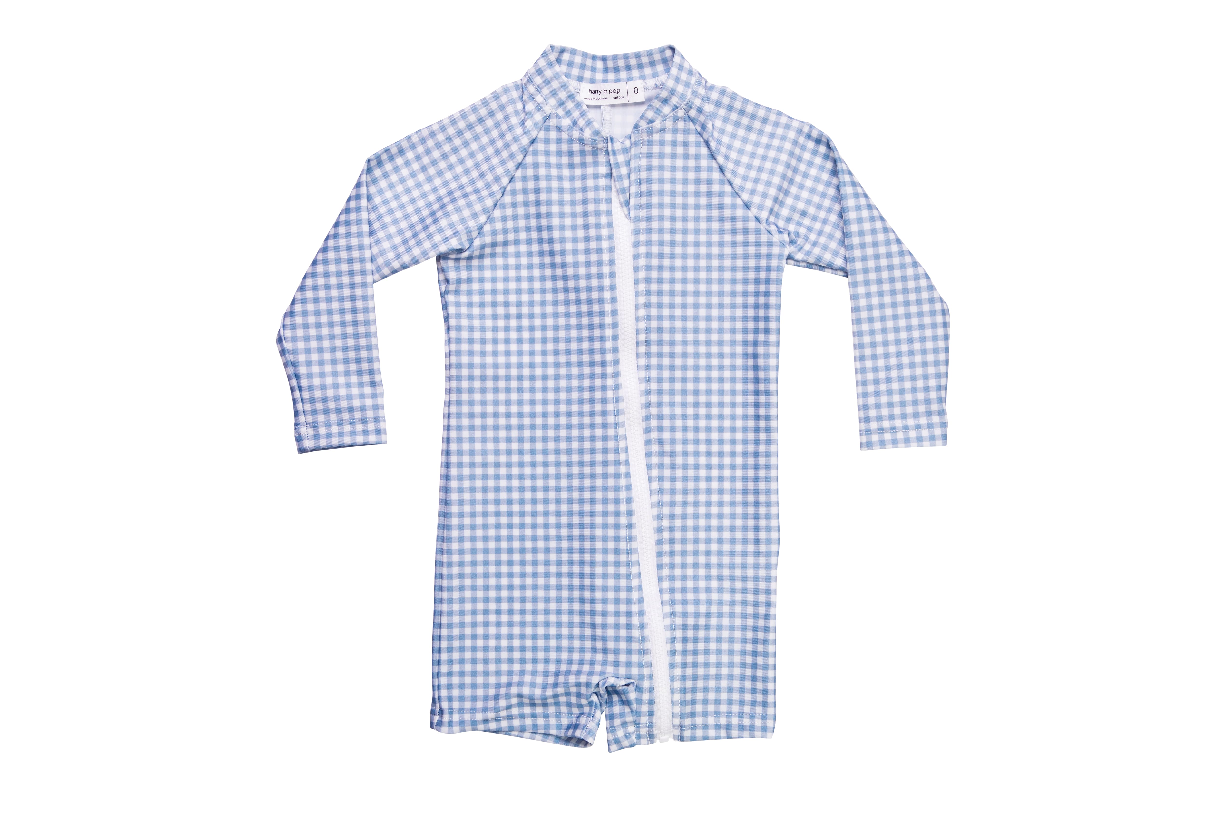 bells blue gingham sun suit (size 1 & 2 sold out)