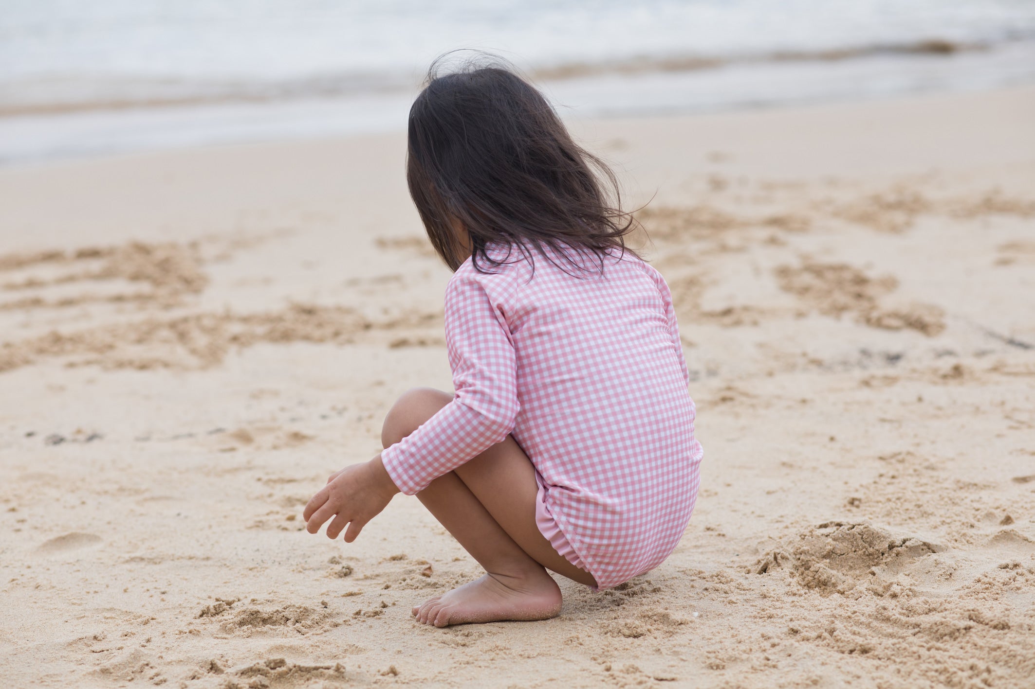 pambula pink gingham surf suit