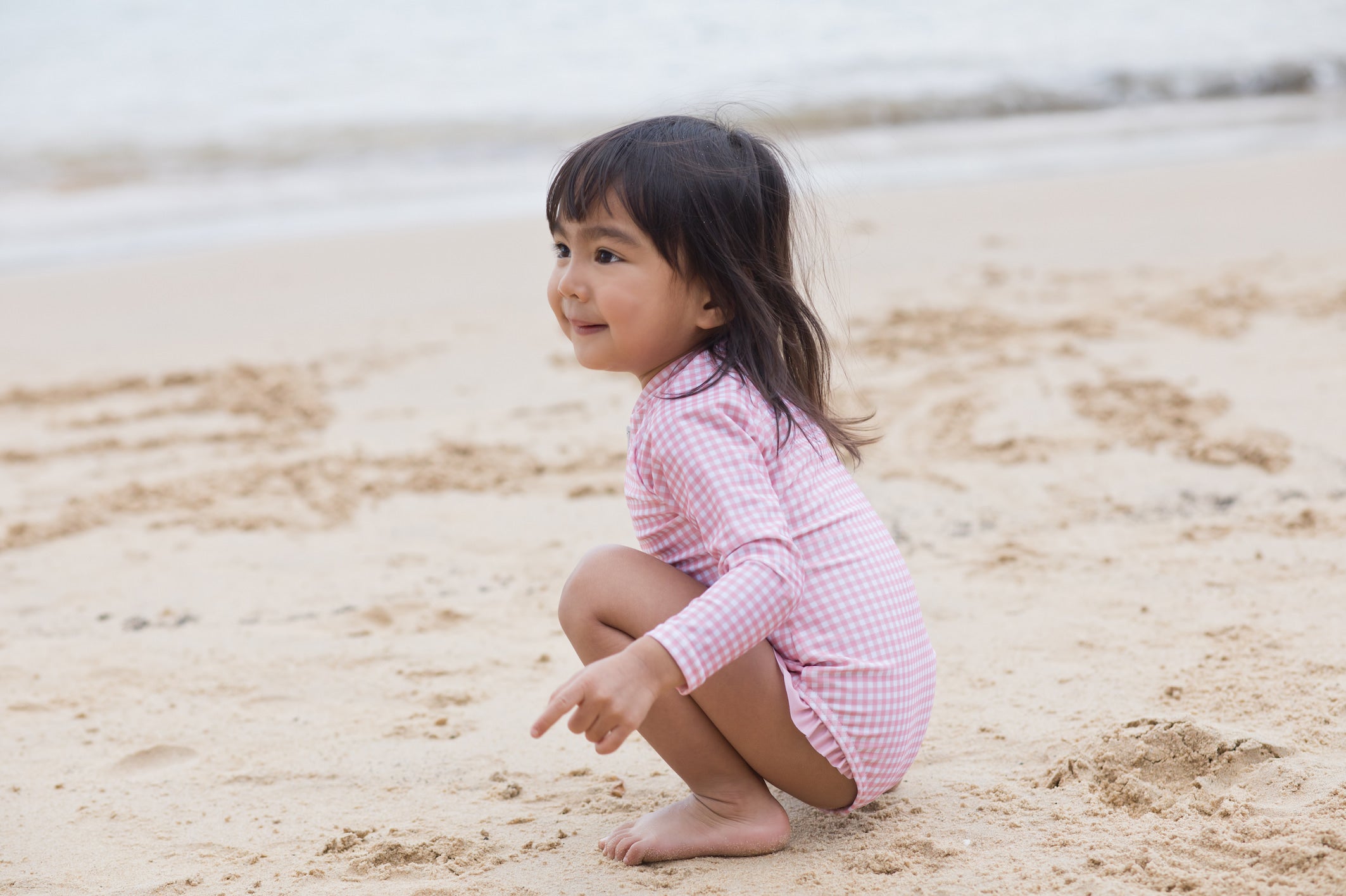 pambula pink gingham surf suit