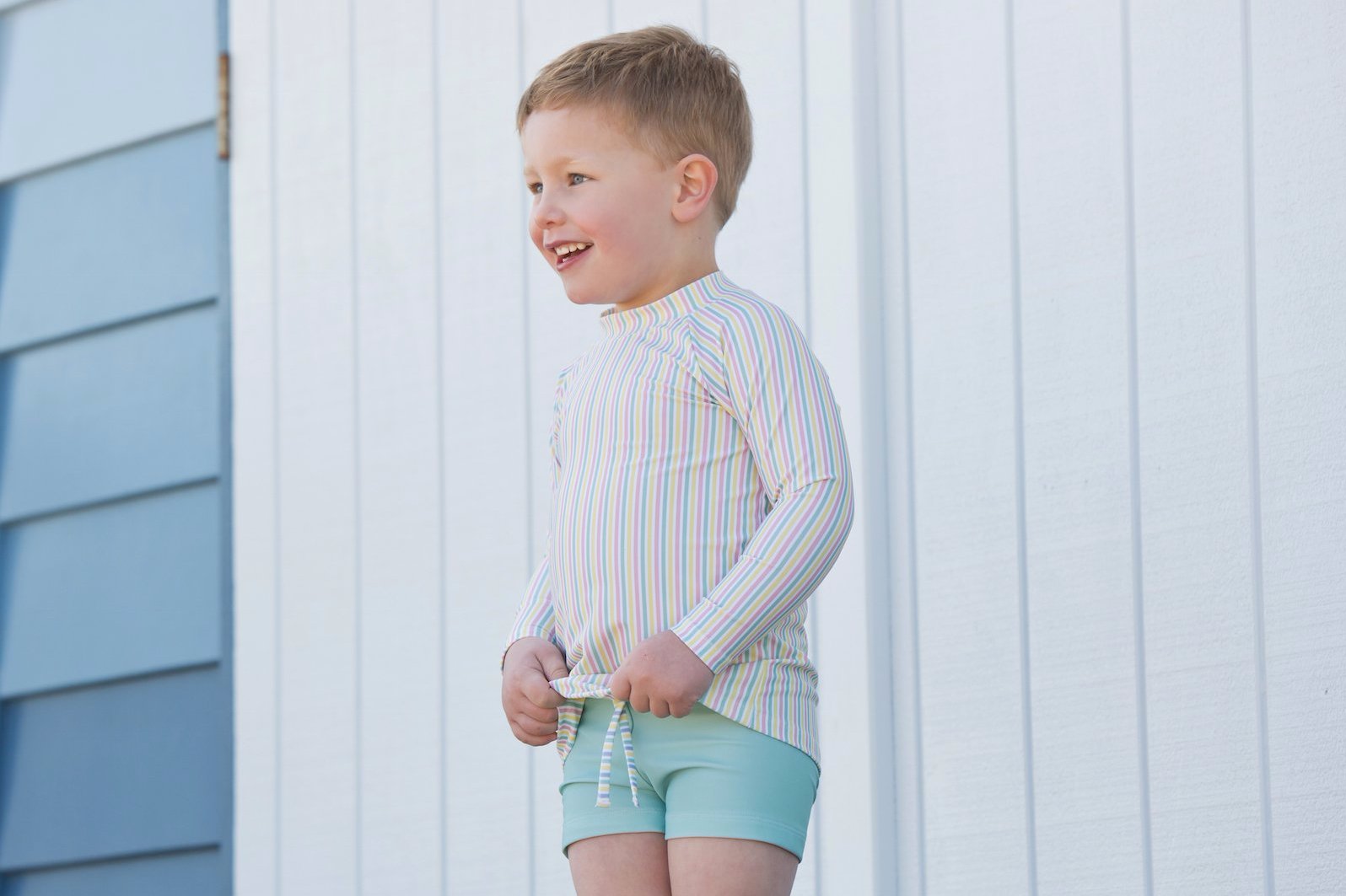 harry & pop budgie brief in great ocean green | UPF 50+ swimwear for kids, toddlers, baby