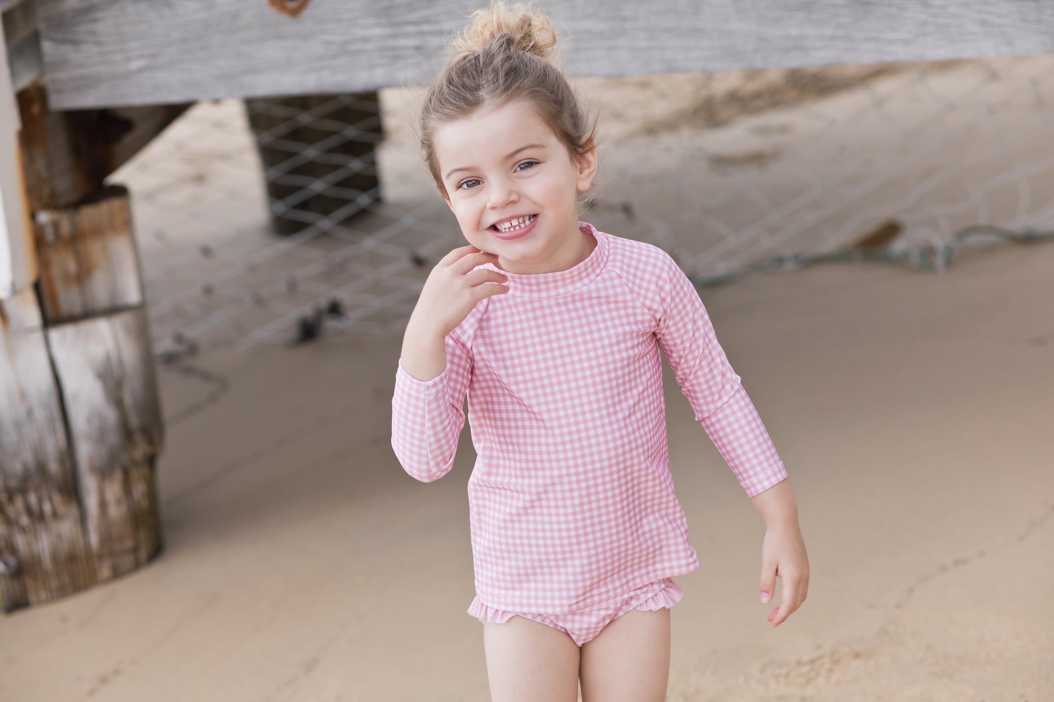 (sample) pambula pink gingham bikini bottom (sizes 1)