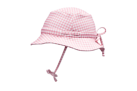 bells blue gingham swim flap hat (sizes 3-6 mths & 2-3 yrs available)