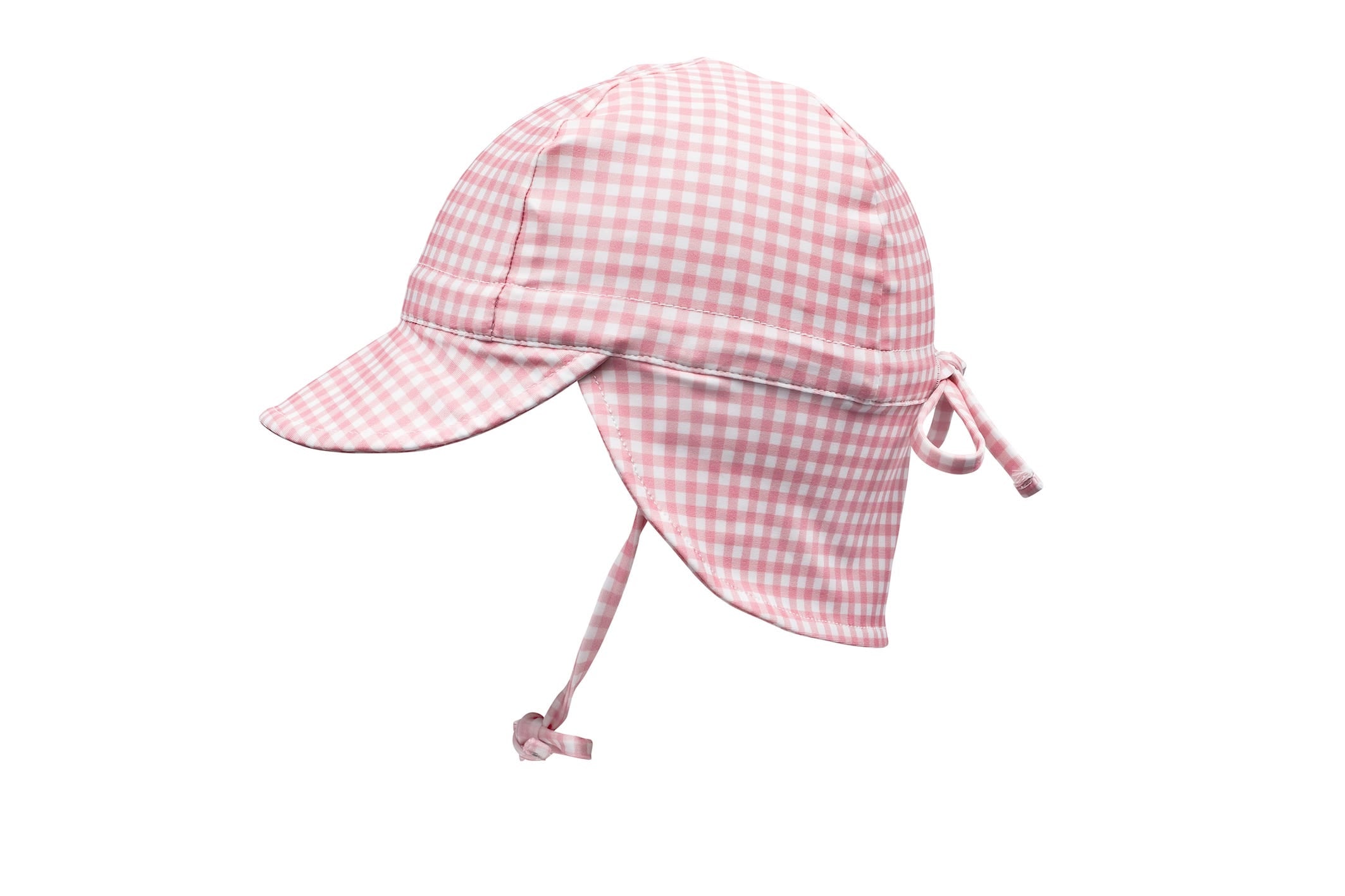 pambula pink gingham swim flap hat (6-12 mths & 1-2 yrs & 2-3 yrs sold out)