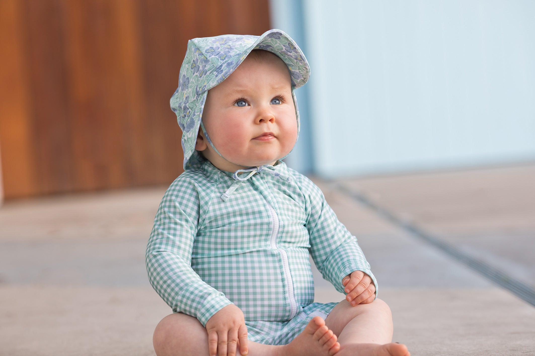 freshwater floral swim flap hat