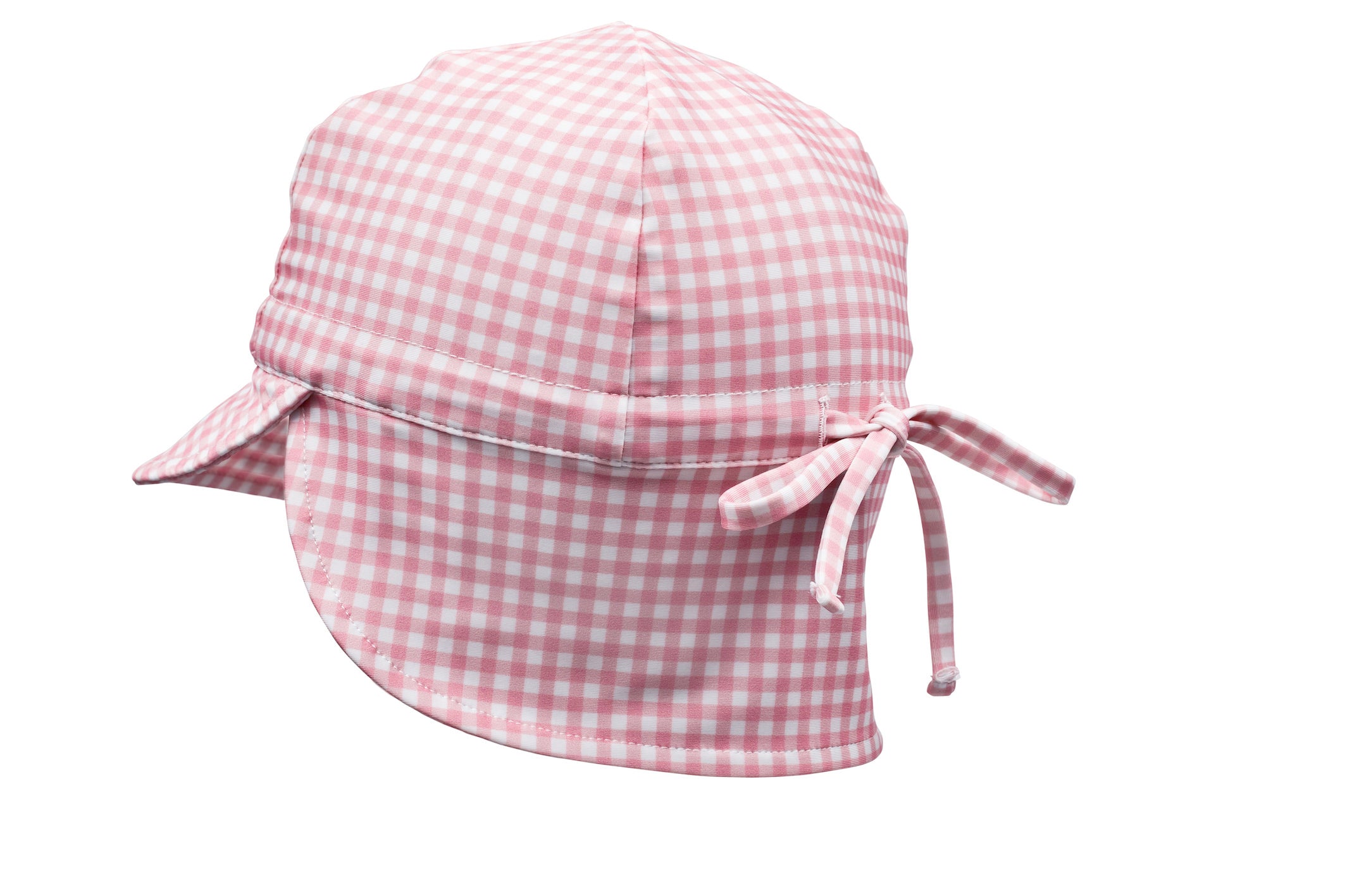 pambula pink gingham swim flap hat (6-12 mths & 1-2 yrs & 2-3 yrs sold out)