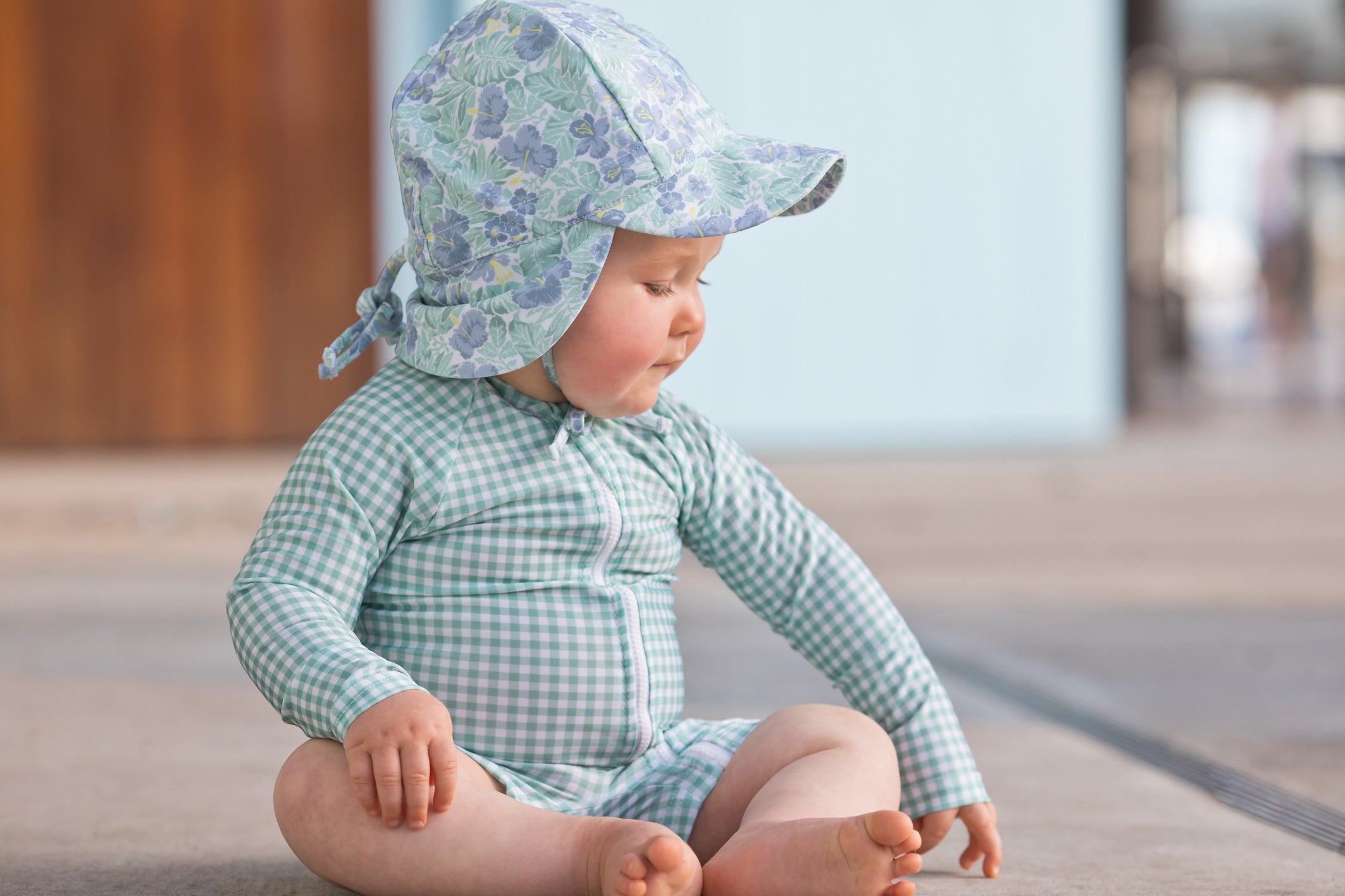 freshwater floral swim flap hat