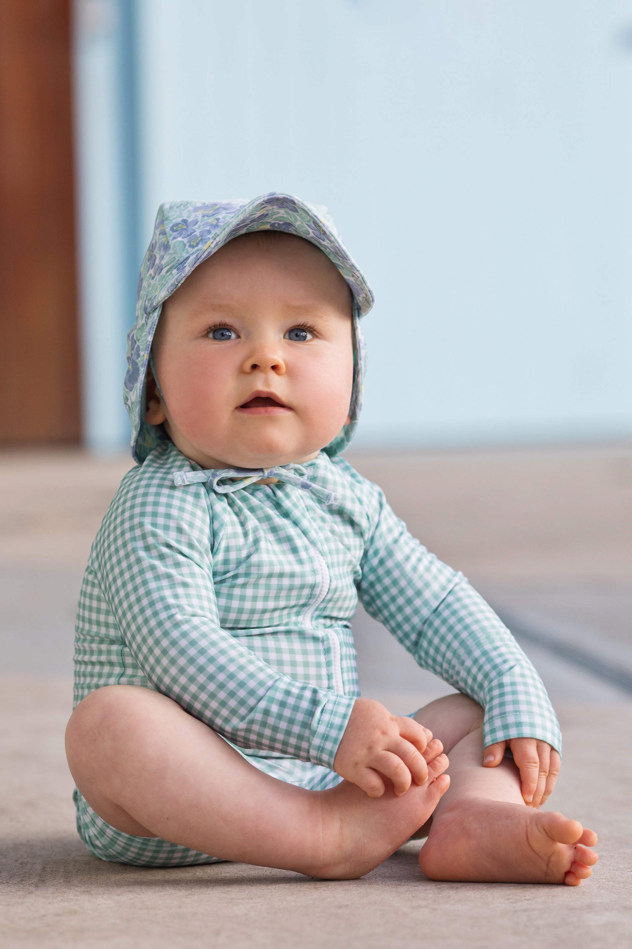 galaru green gingham sun suit (size 2 sold out)