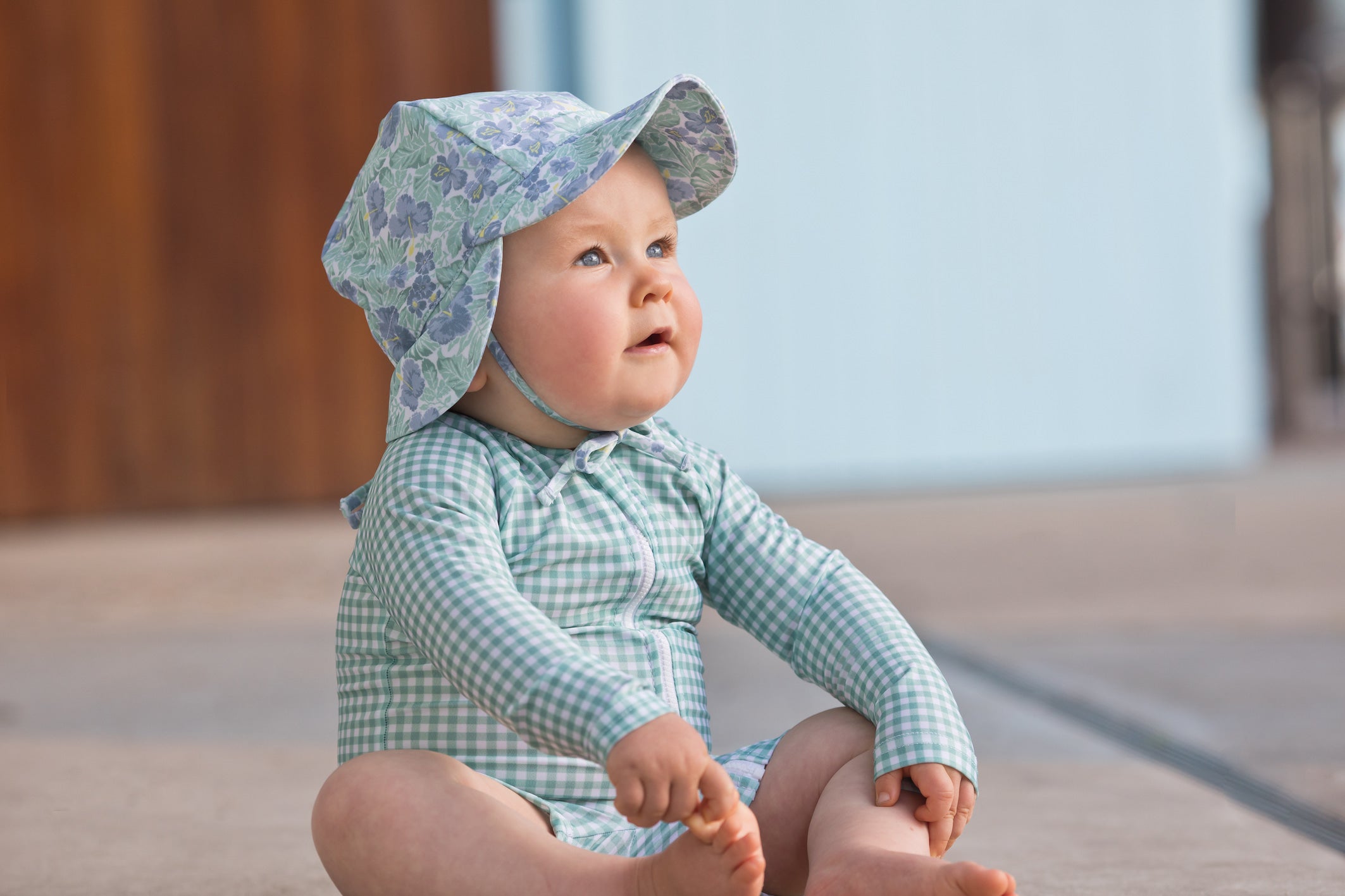 freshwater floral swim flap hat
