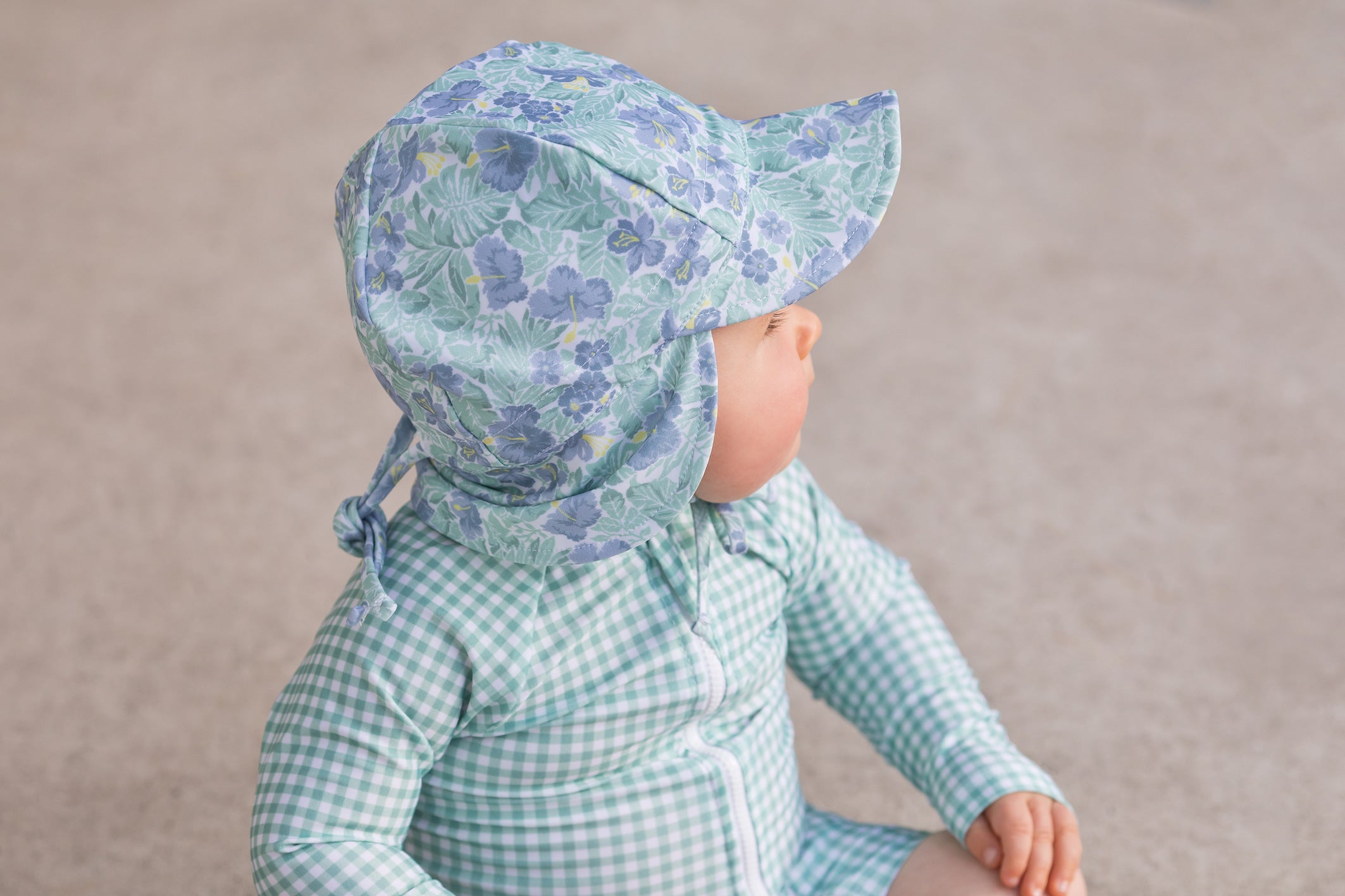 freshwater floral swim flap hat