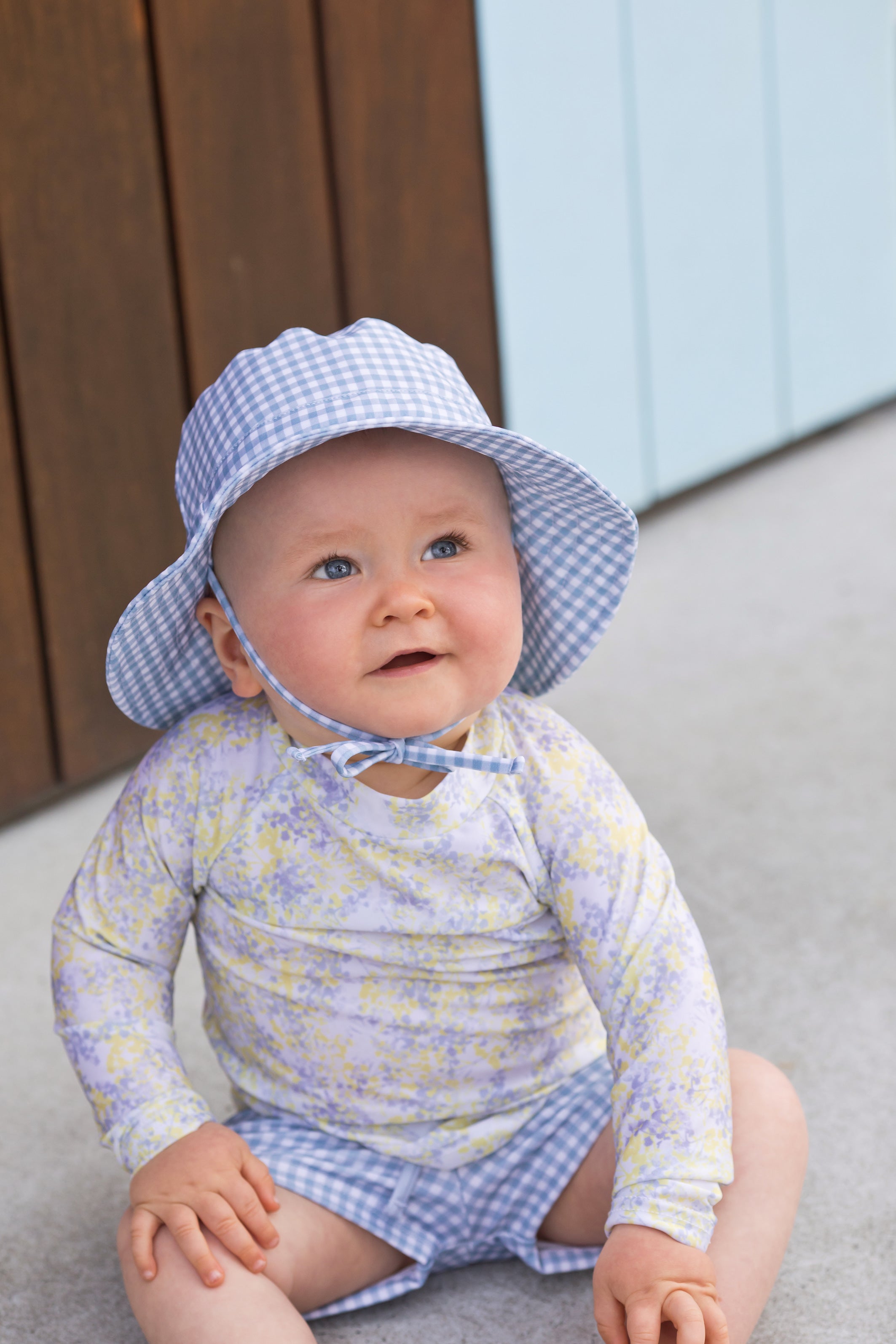 baby bells blue gingham budgie brief