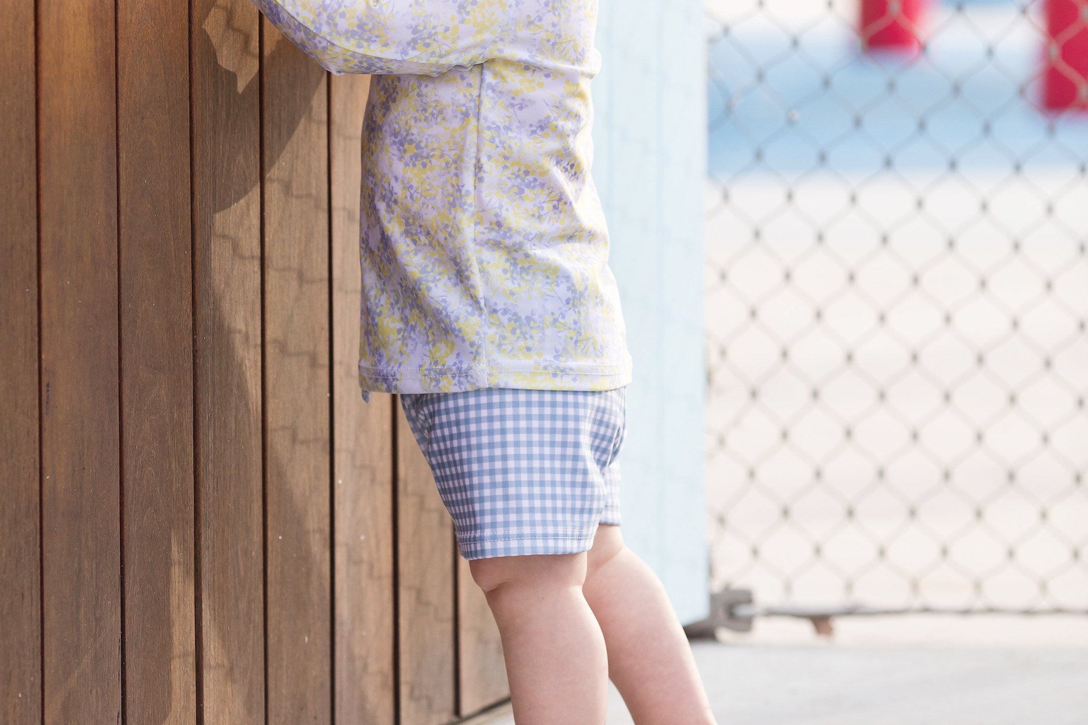 baby bells blue gingham budgie brief