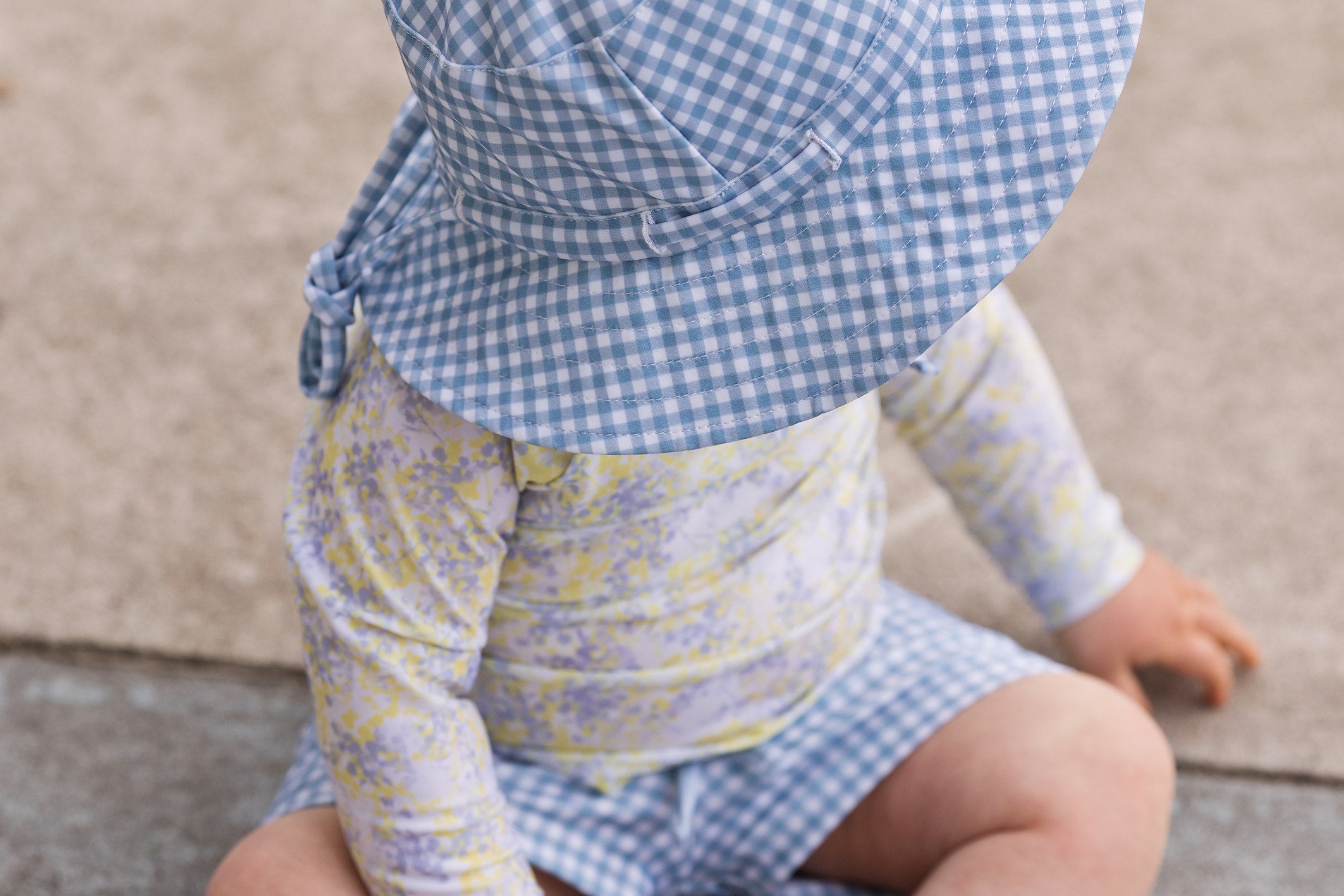 baby bells blue gingham budgie brief