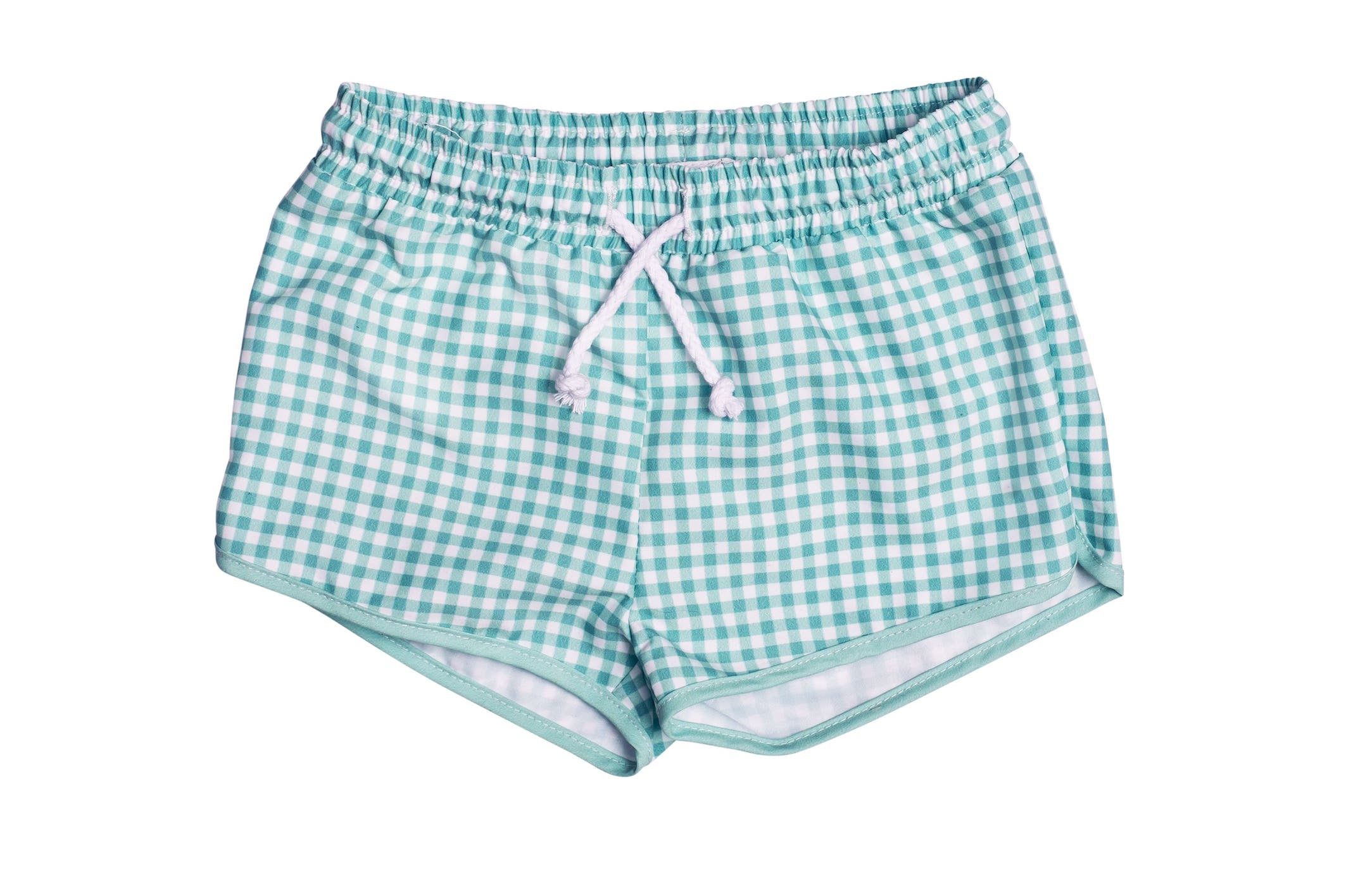 galaru green gingham boardie