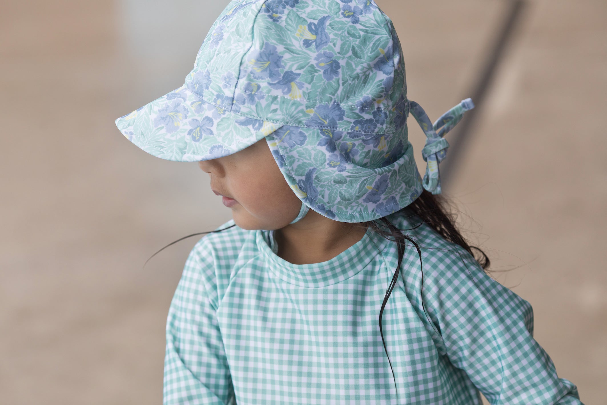 freshwater floral swim flap hat