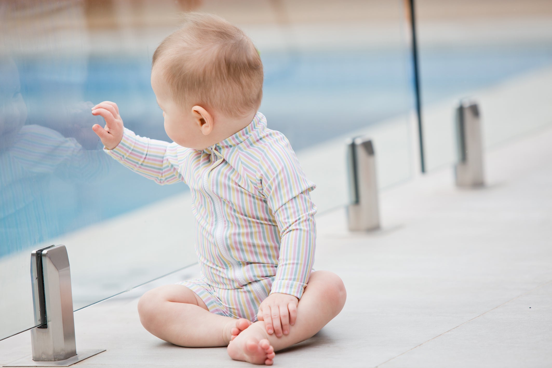 portsea pink stripe sun suit