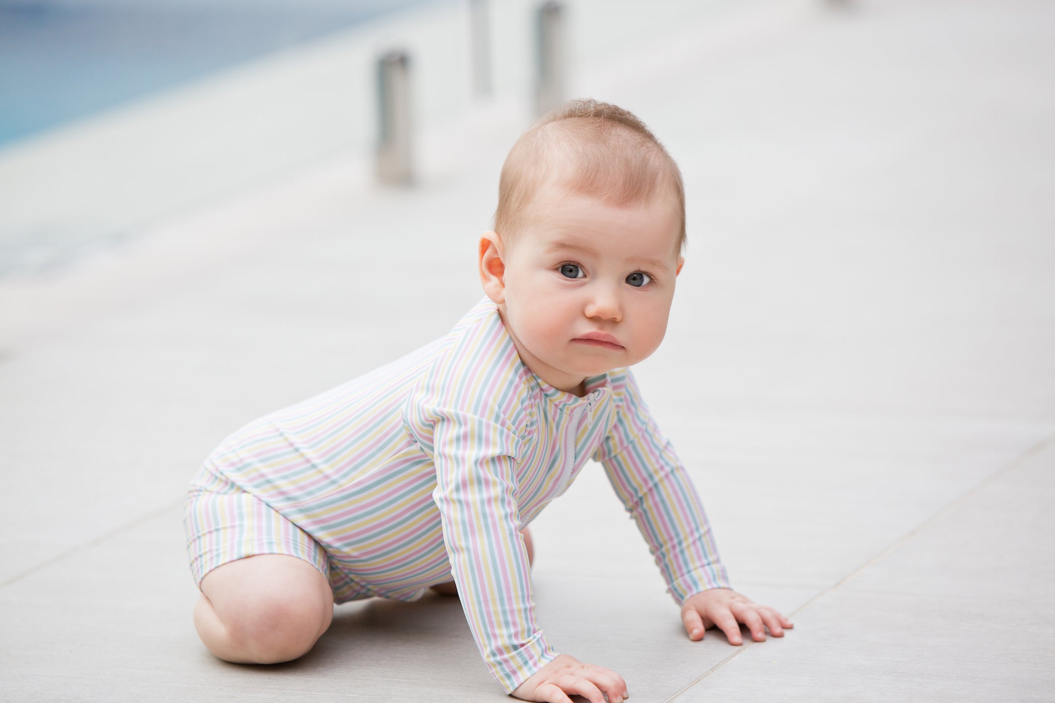 portsea pink stripe sun suit