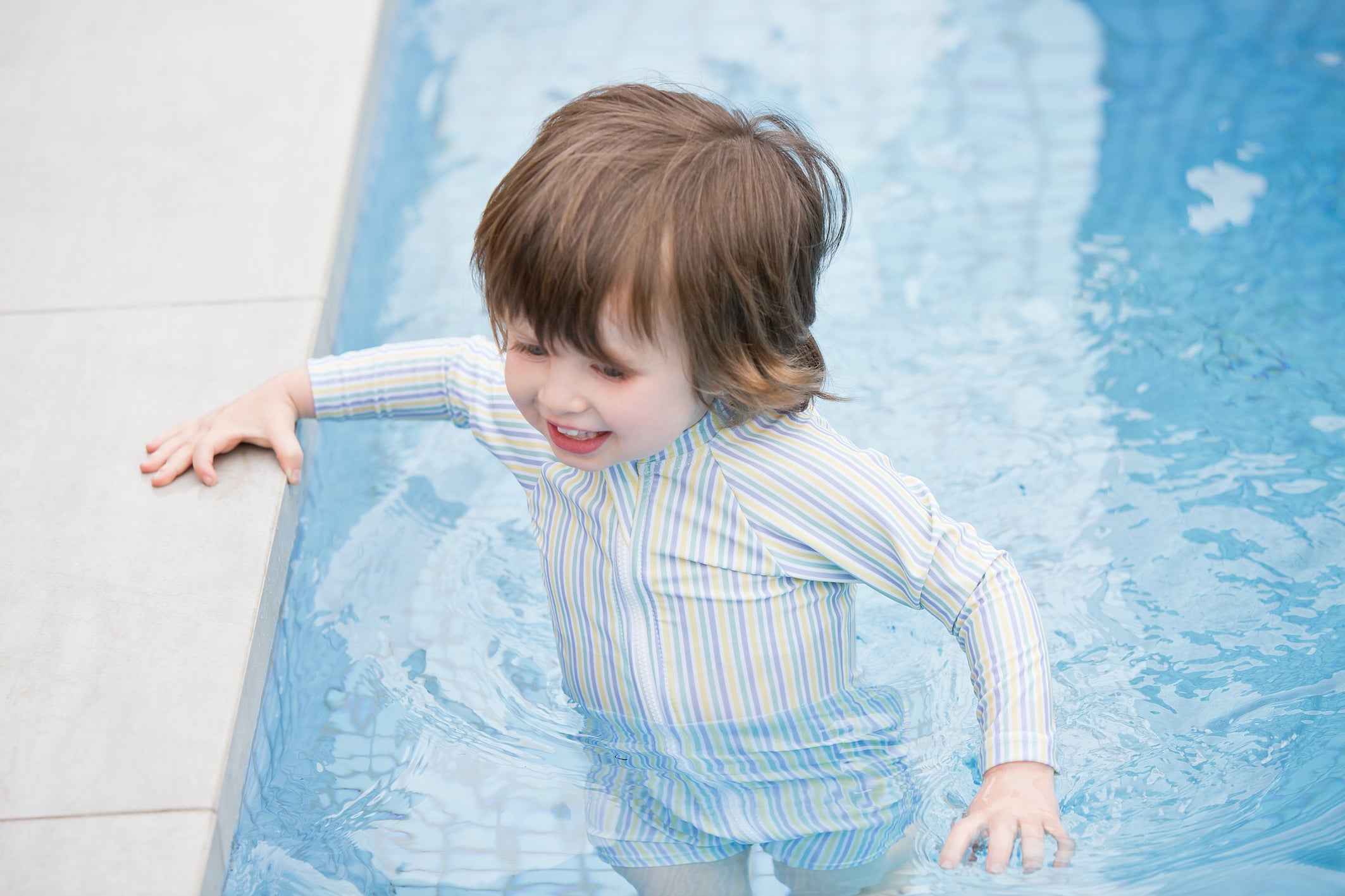 bondi blue stripe sun suit
