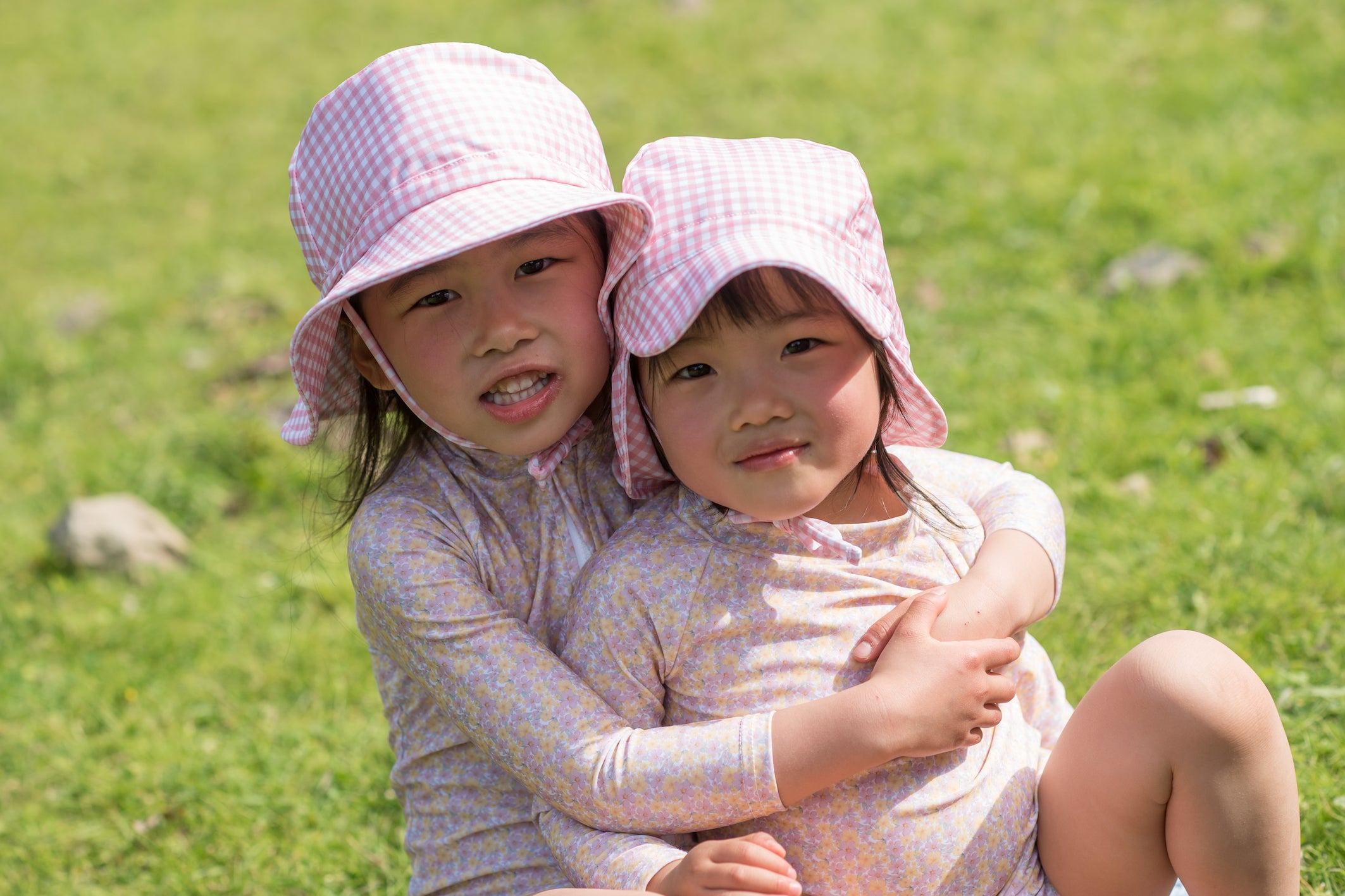pambula pink gingham swim bucket hat (size 3-6 yrs sold out)