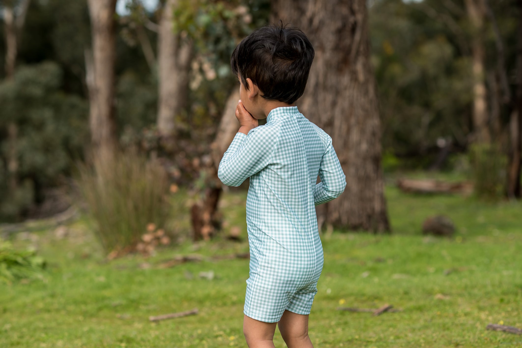 galaru green gingham sun suit (size 2 sold out)