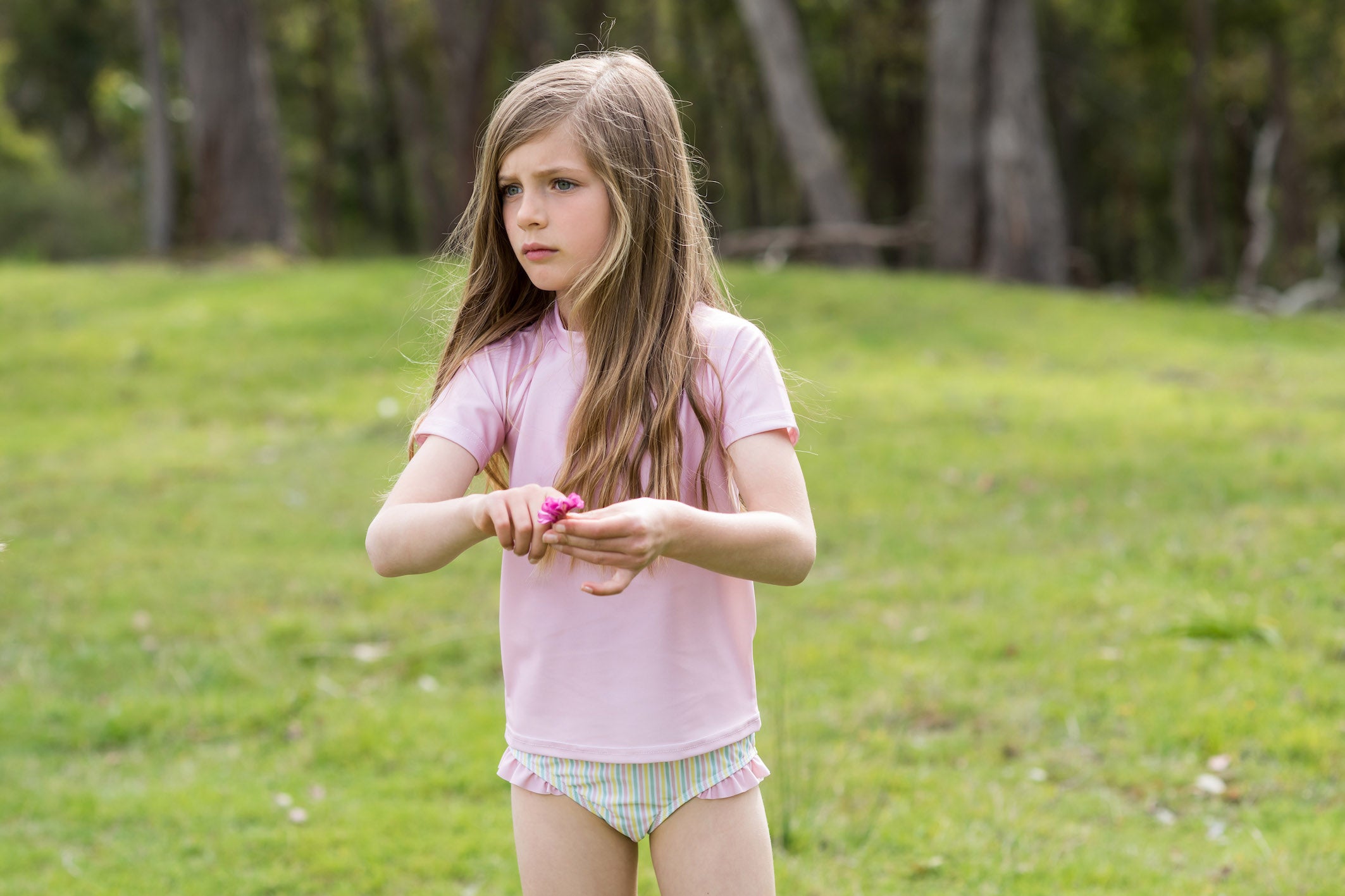 kids portsea pink stripe bikini bottom