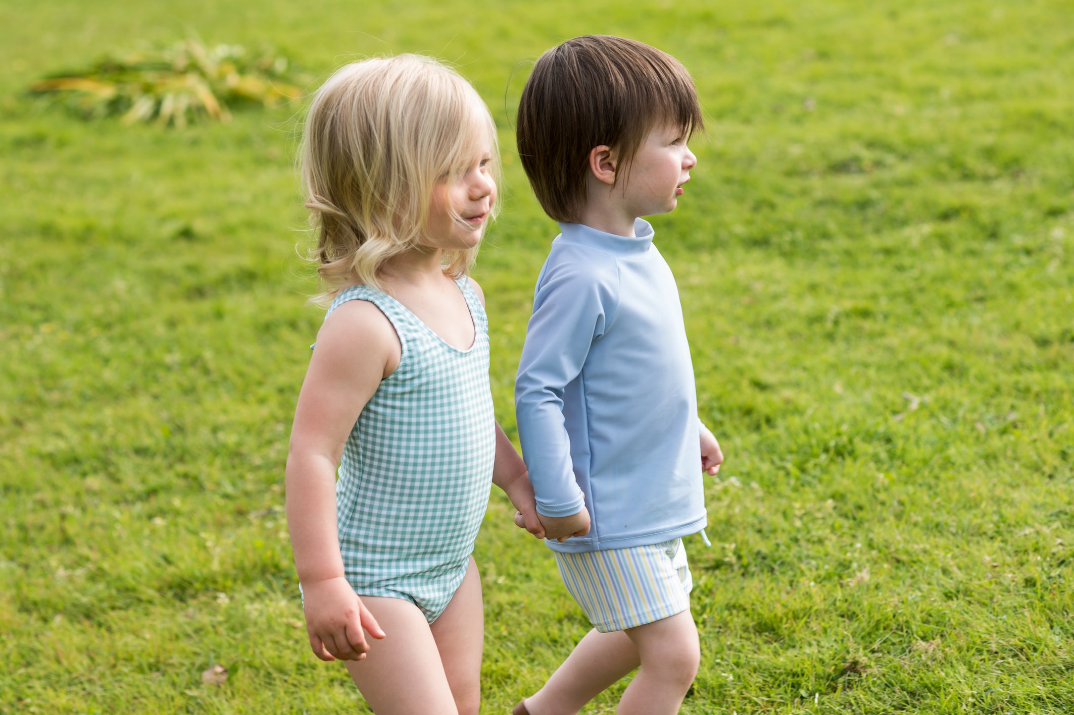 galaru green gingham keyhole one piece