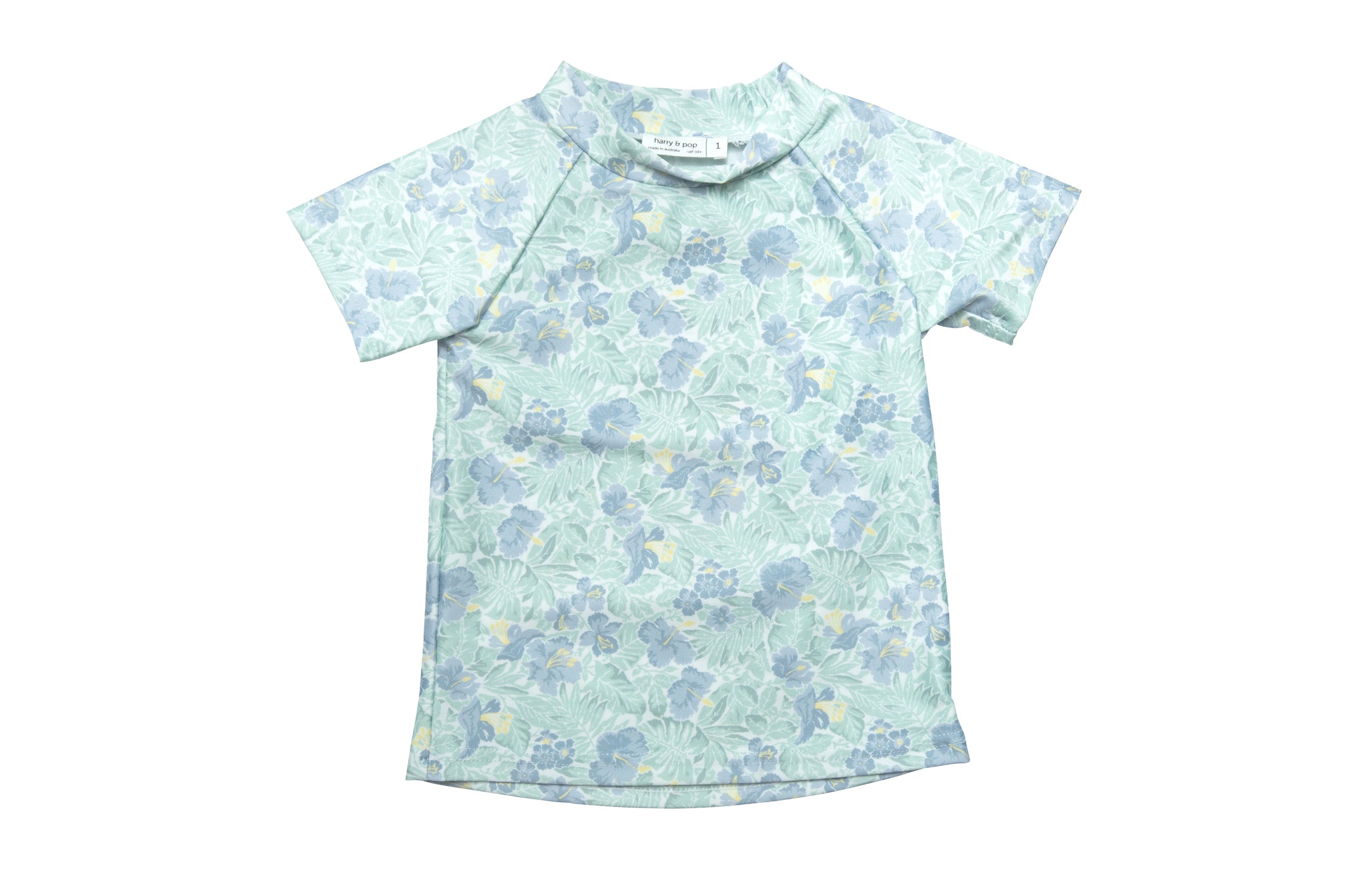 freshwater floral short sleeve rashguard