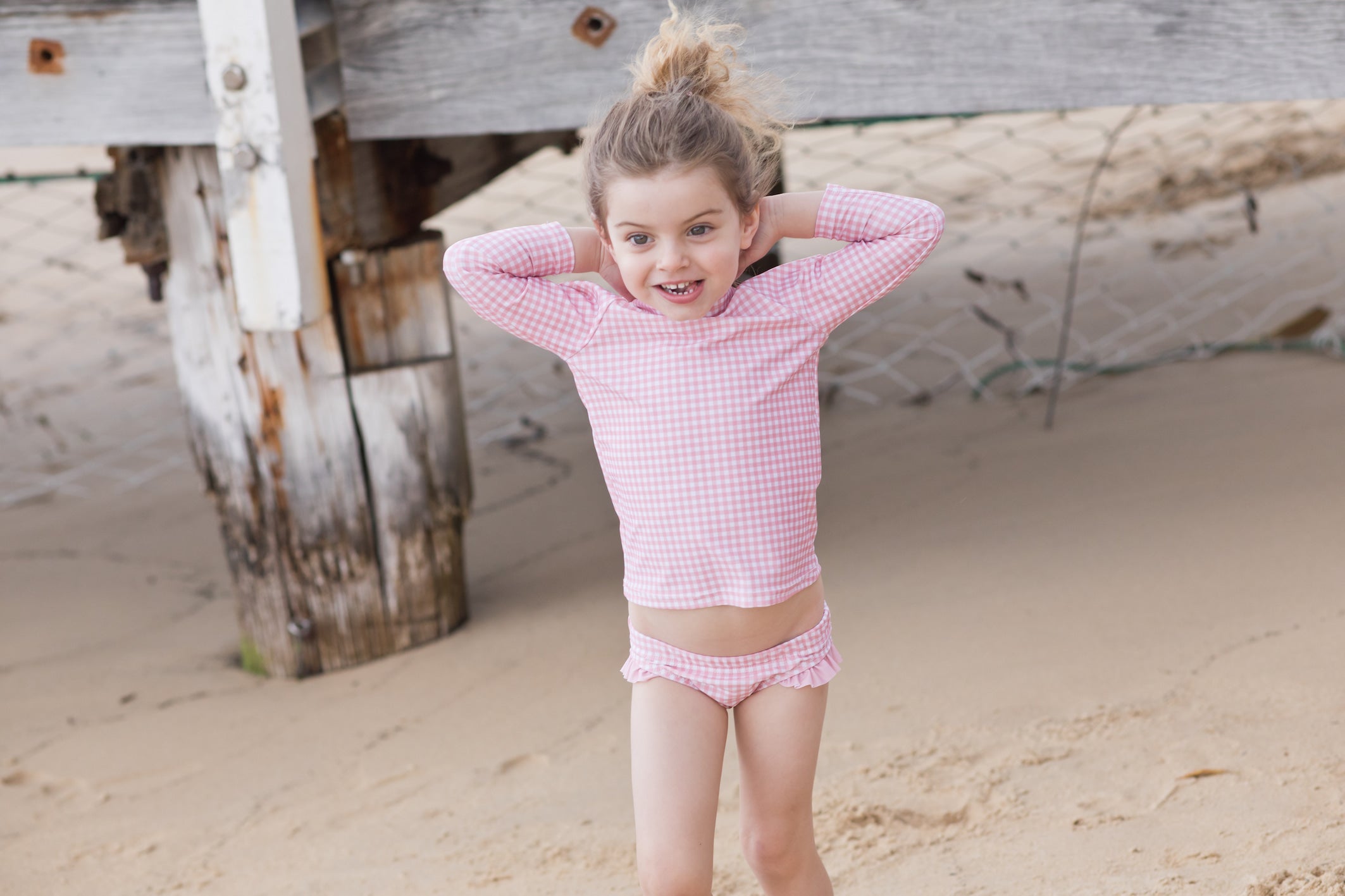 (sample) pambula pink gingham bikini bottom (sizes 1)