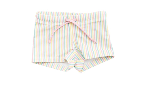 harry & pop budgie brief in portsea pink stripe | UPF 50+ swimwear for kids, toddlers, baby